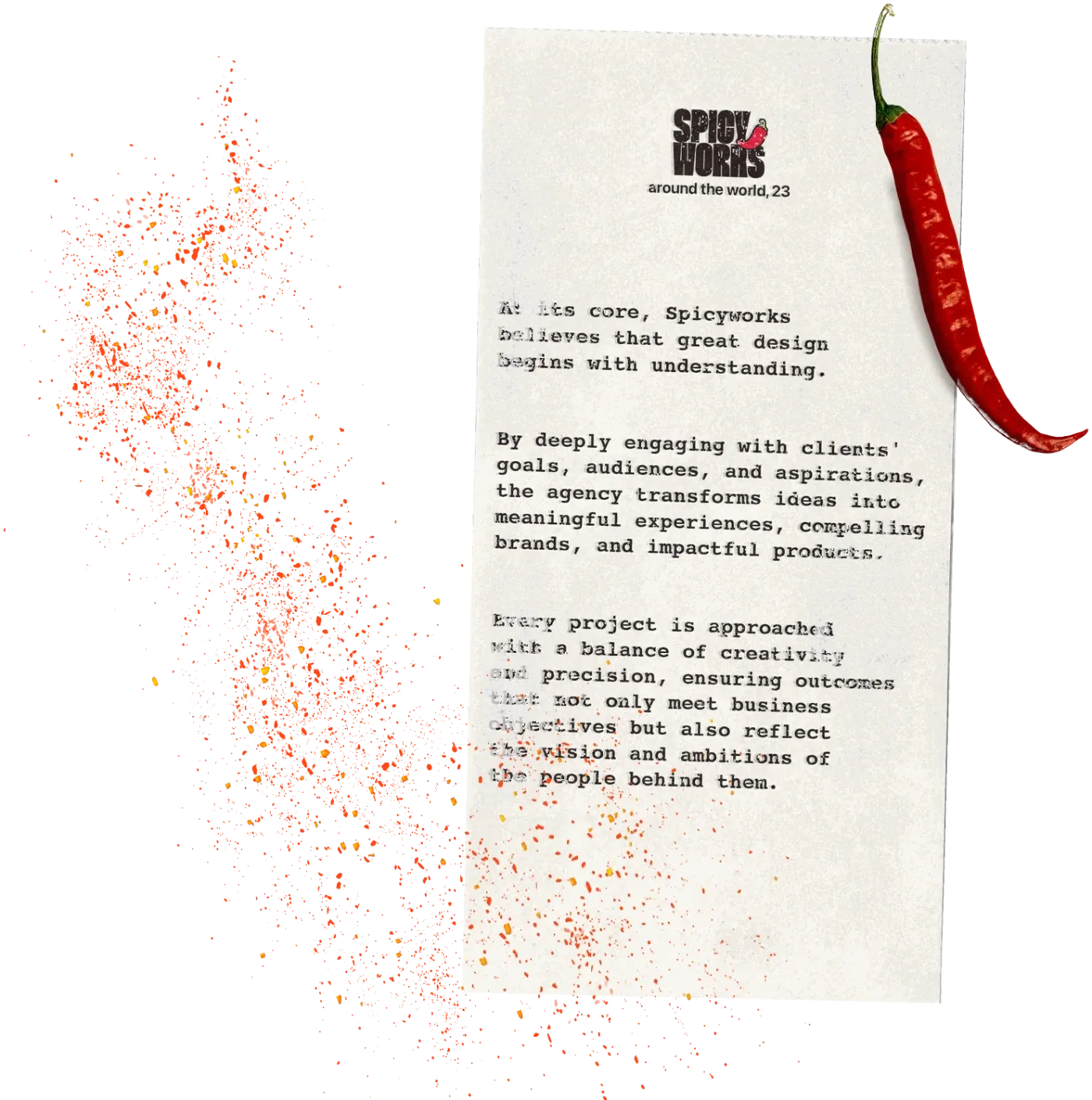 Spicyworks receipt note with chilies